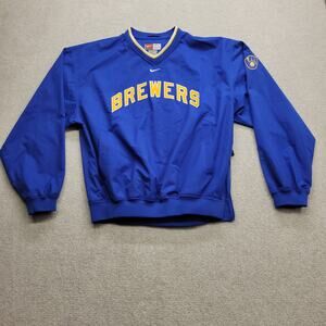 Nike Milwaukee Brewers Vintage Pull Over MLB Windbreaker Jacket Men's Medium
